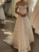 Elegant Floral Lace Off the Shoulder A-line Wedding Dress, WD3227