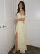 Gorgeous Yellow Strapless Ruffles A-line Tulle Ball Gown, PD2823103