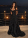 Victorian Black Off Shoulder A-line Evening Gown, Prom Dress, PD28231267
