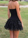 Elegant Black Butterly A-line Short Mini Homecoming Dress, HC382301