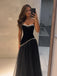 Elegant Black Beaded Strapless A-line Prom Dress, Evening Dress, PD28231240