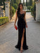 Sexy Black One Shoulder Lace Mermaid Evening Dress, PD0148