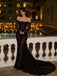 Sexy Black Long Sleeves Off Shoulder Mermaid Wedding Dress with Train, WD32238