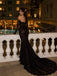Sexy Black Long Sleeves Off Shoulder Mermaid Wedding Dress with Train, WD32238
