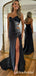 Sparkly Black Beaded Strapless Mermaid Prom Dress, Evening Dress, PD3823025