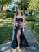 Sparkly Black Beaded Strapless Mermaid Prom Dress, Evening Dress, PD3823025