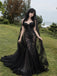 Elegant Black Lace Strapless Mermaid Wedding Dress, WD32249