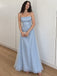 Elegant Pale Blue Square A-line Prom Dress, Evening Dress, PD28231244