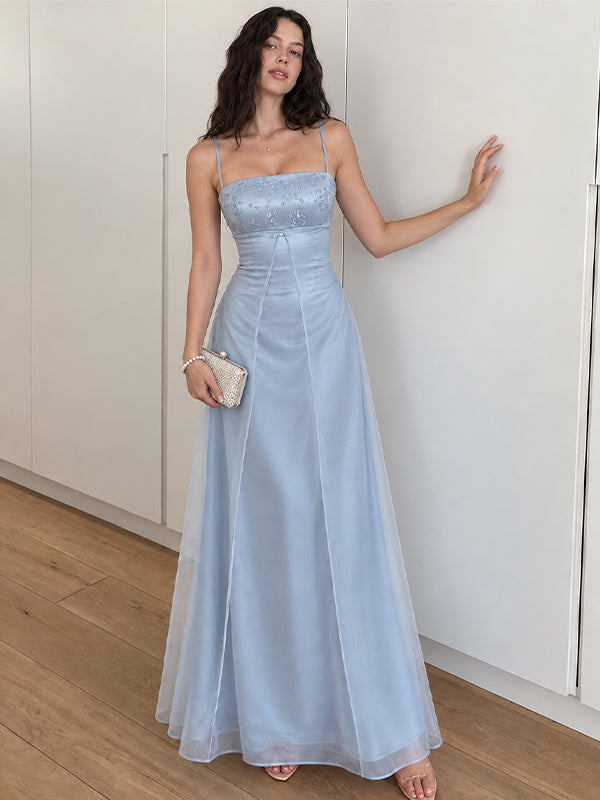 Elegant Pale Blue Square A-line Prom Dress, Evening Dress, PD28231244