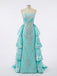 Gorgeous Blue Strapless Beaded Ruffled Tiered Prom Ball Gown, Evening Dress, PD3823009
