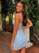 Sparkly Blue Sequins Sweetherat Short Homecoming Dress, HC382297