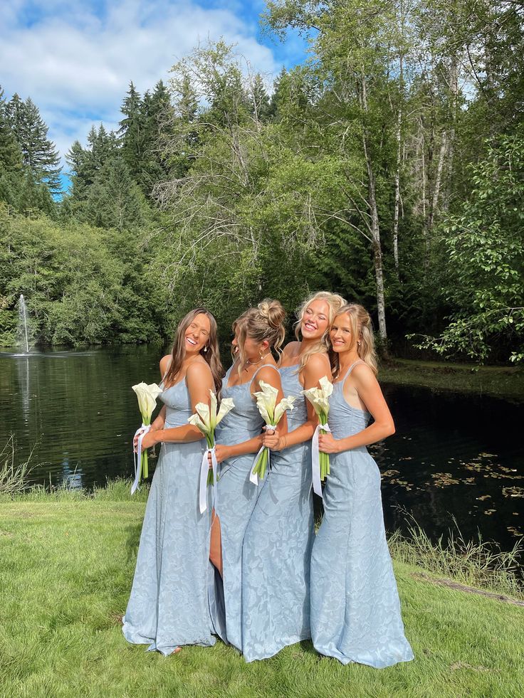 jacquard bridesmaid dress A-Line Floral Floor-Length Mother of the Bride with Ruched Satin Bodice Dusty Blue shoulder A J225060 Sara Jacquard Mothers Dress