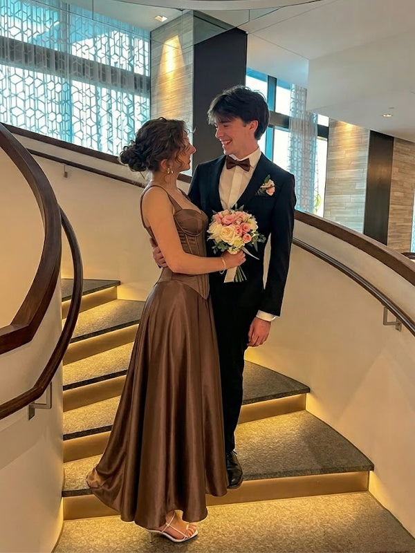 Elegant Brown Corset A-line Prom Dress, Evening Gown, PD2823095 – AlineBridal