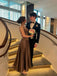 Elegant Brown Corset A-line Prom Dress, Evening Gown, PD2823095