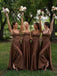 Elegant Brown Corset A-line Bridesmaid Dress, PD2823092