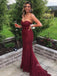 Elegant Strapless Tulle Lace with Train Mermaid Formal Wear For Wedding, Evening Dress, PD382242