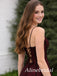 Unique Burgundy Floral Lace A-line Prom Dress, Evening Dress, PD3822997