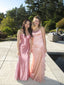 Elegant Strapless  Corset Top Pleated Pink Soft Mermaid Prom Dress，Formal Dress, PD382272
