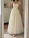 Elegant Cap Sleeves A-line Tulle Wedding Dress, WD32253