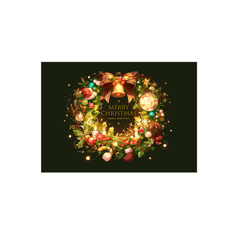 Christmas Wreath Mini Card Set – 5 Designs, Holiday Greeting Cards for Gifts & Messages