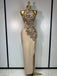 Stunning 3-D Floral Red Halter Mermaid Evening Dress with Slit, Prom Dress, PD28231230