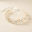 Girls White Flower & Pearl Floral Crown with Ribbon | Flower Girl Wedding Headpiece