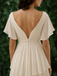 Elegant Ivory Chiffon Ruffles High Low A-line Tiered Wedding Dress, PD3822990
