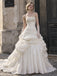 Gorgeous Strapless Lace Beaded Ruffled A-line Wedding Dress, WD0016