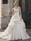 Gorgeous Strapless Lace Beaded Ruffled A-line Wedding Dress, WD0016