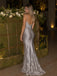 Elegant Gray V-Neck Sequin Mermaid Evening Dress, Prom Dress, PD28231297