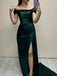 Elegant Emerald Green Strapless Side Slit Mermaid Evening Dress, Prom Dress, PD28231232
