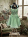 Elegant Green Lace Beaded  Corset A-line Homecoming Dress, HC382306
