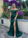 Elegant Emerald Green Strapless Side Slit Mermaid Evening Dress, Prom Dress, PD28231232