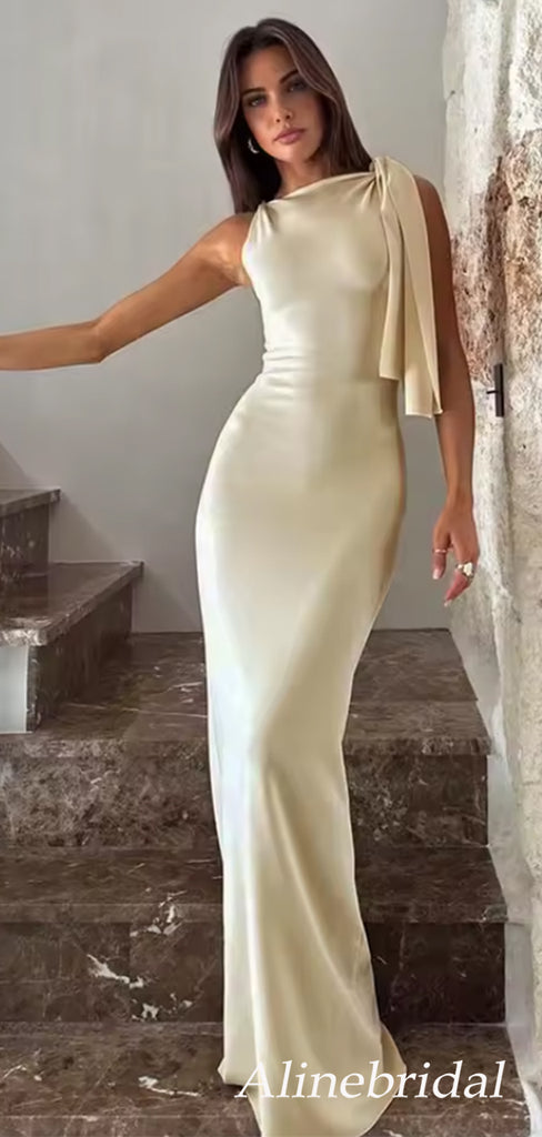 Elegant Ivory Satin Mermaid Long Prom Dress,Evening Dress, PD37672