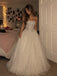 Sparkly Ivory Strapless A-line Tiered Tulle Prom Dress, Evening Dress, PD28231305