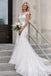 Gorgeous Light Pink Floral Lace Illusion Bateau Mermaid Wedding Dress, AB1501