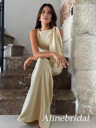 Elegant Ivory Satin Mermaid Long Prom Dress,Evening Dress, PD37672