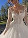 Gorgeous Floral Lace Long Sleeves A-line Wedding Dress, WD1109