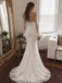 Romantic Long Sleeves Off Shoulder Lace Mermaid Wedding Dress, WD32233