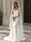 Elegant Ivory Strapless Drop Waist Mermaid Wedding Dress with Lace-Up Back, WD32245
