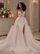 Gorgeous Ivory Beaded Strapless Side Slit Mermaid Wedding Dress, WD32235