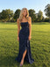 Elegant Yellow Strapless Ruffles Corset Prom Dress with Slit, PD382266