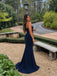 Elegant Navy Blue Sequin Strapless Mermaid Evening Dress, Prom Dress, PD28231276