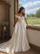 Gorgeous Ivory Beaded Off Shoulder A-line Lace Wedding Dress, WD32251