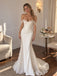 Elegant Off Shoulder Lace Mermaid Wedding Dress, WD3114