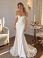 Elegant Off Shoulder Lace Mermaid Wedding Dress, WD3114