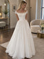 Elegant 3D Floral Off Shoulder A-line Wedding Dress, WD32234