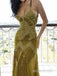 Vintage Olive Green Backless Tulle Long Prom Dress, Criss-Cross Evening Dress, PD3822999