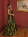 Elegant Olive Green Strapless Beaded Taffeta A-line Evening Dress, Prom Dress, PD28231280