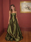 Elegant Olive Green Strapless Beaded Taffeta A-line Evening Dress, Prom Dress, PD28231280